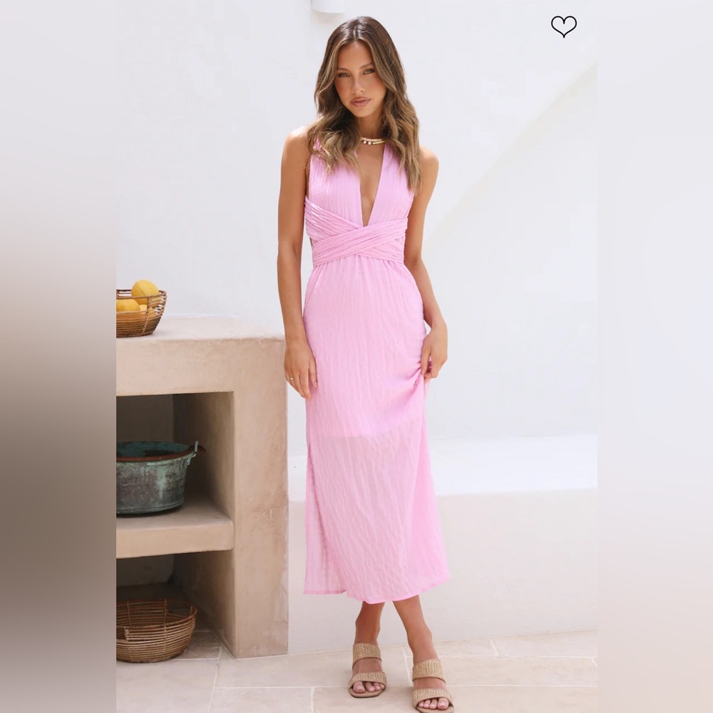 Fortunate One Choose You Maxi Dress Pink (Size S)